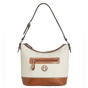 NWT Giani Bernini Saffiano Croc Small Zippered Hobo.